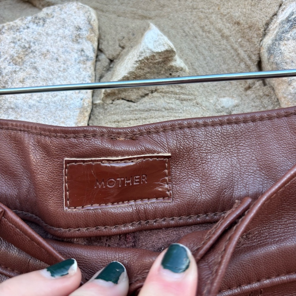 Mother faux leather brown pants size 27 - Picture 4 of 7